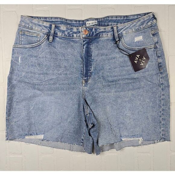 Ava & Viv  Acid Wash Cutoff Shorts Size 22 - Picture 1 of 3